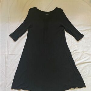 Eileen Fisher Classic Dark Grey Midi Dress XL